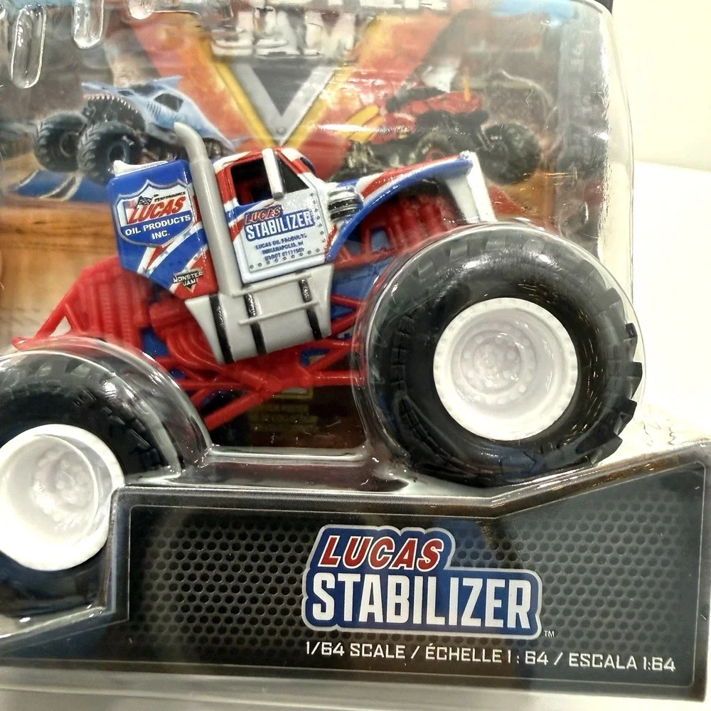 New Spin Master Monster Jam Lucas Stabilizer Truck 1:64 Flag Metal Die Cast Toy